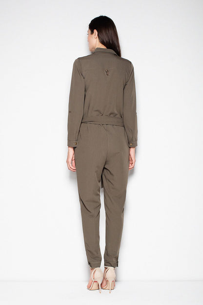 green long sleeve suit detail view