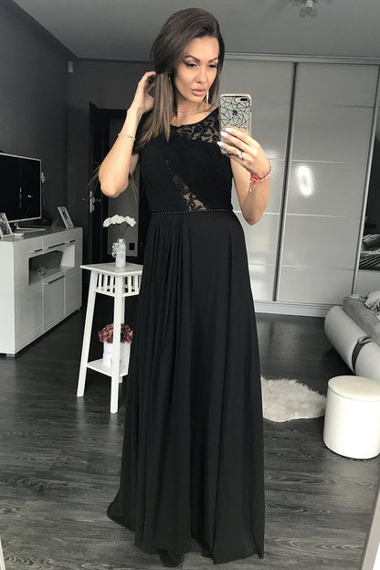 black lace long dress front view