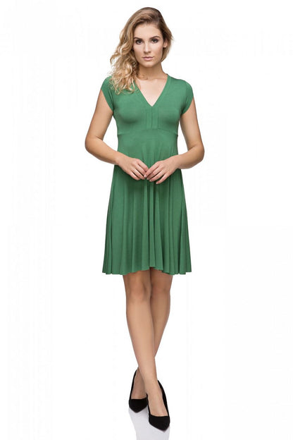 green flared evening dress alternate angle