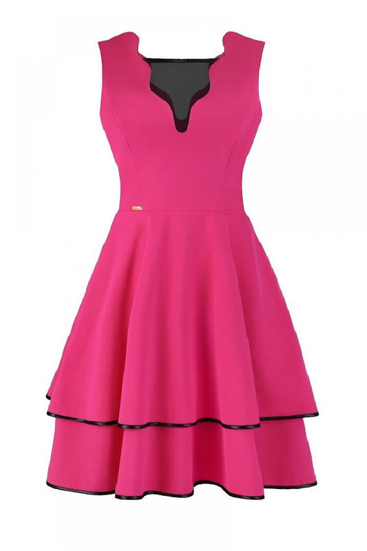 pink midi cocktail dress front view