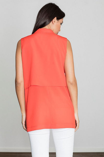 elegant red gilet vest for women - lightweight, stylish & comfortable european design alternate angle