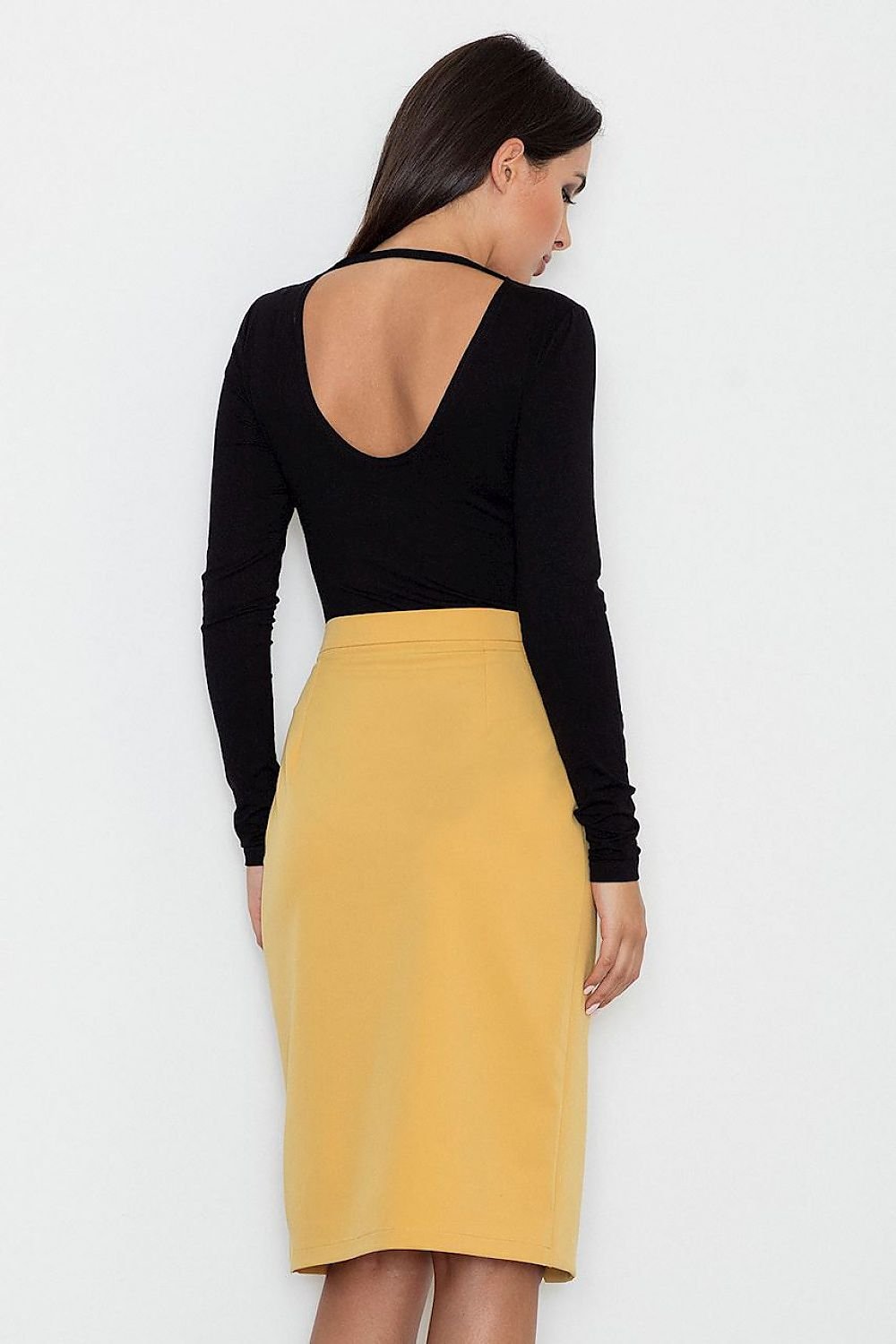 yellow belted classic skirt alternate angle