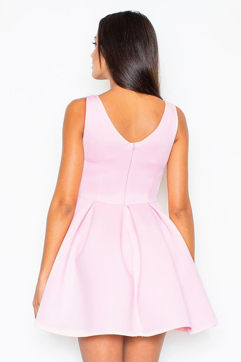 pink flared mini evening dress alternate angle