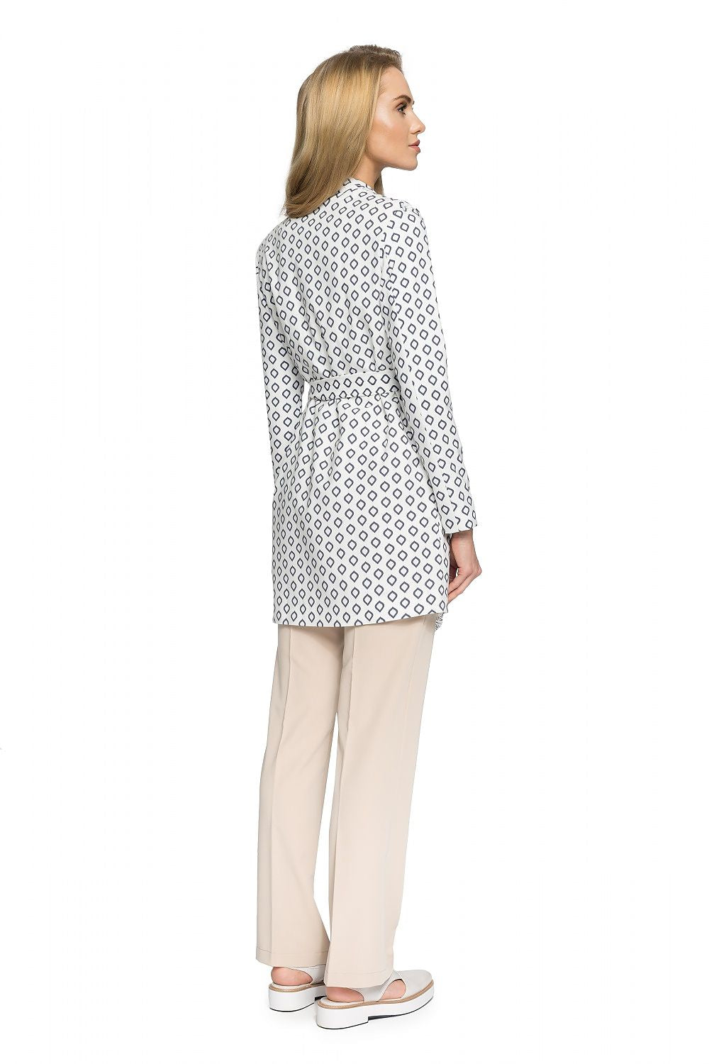 white belted mini coat alternate angle