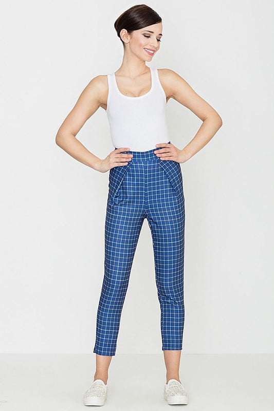 blue women trousers front view