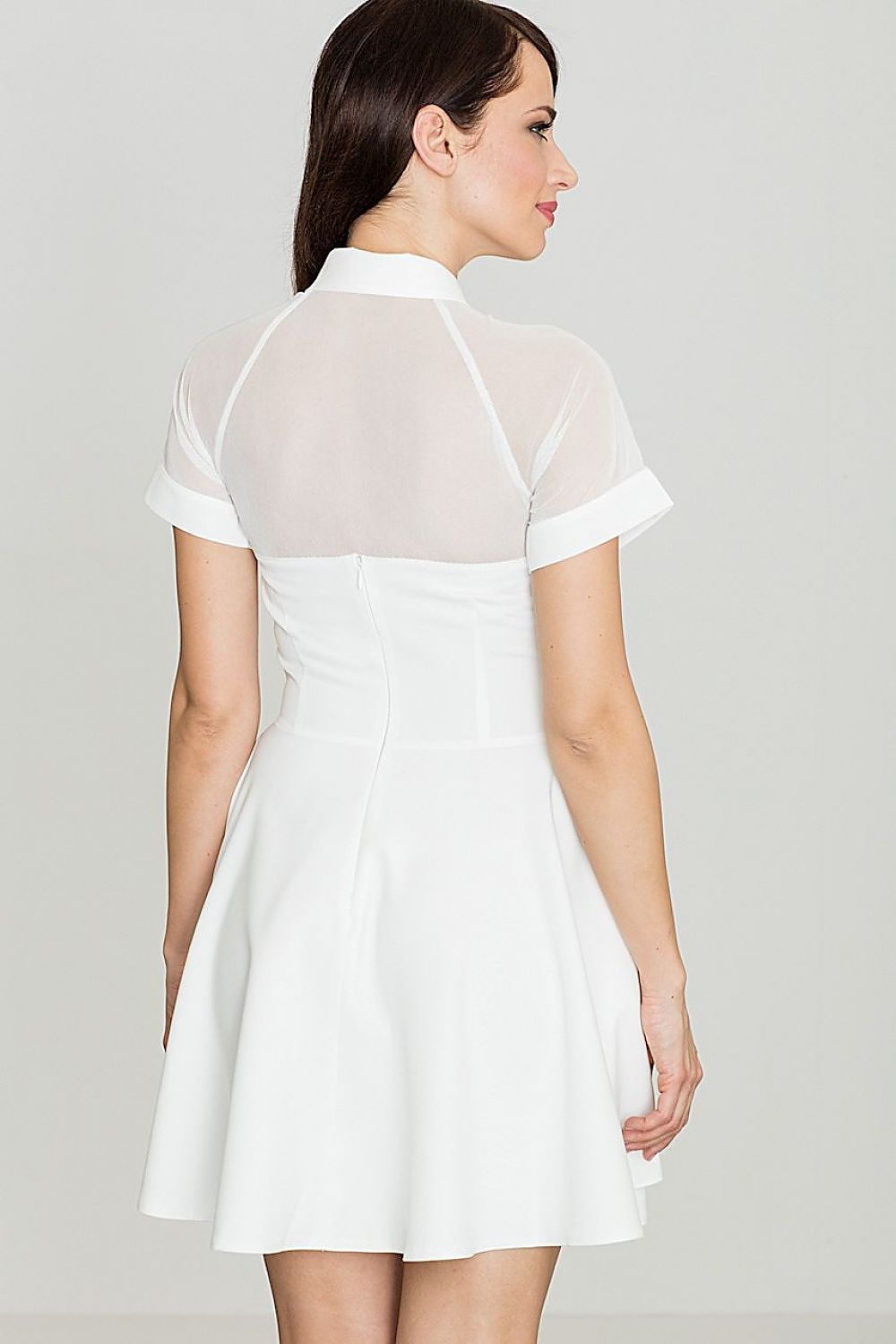 beige short sleeve short dress alternate angle