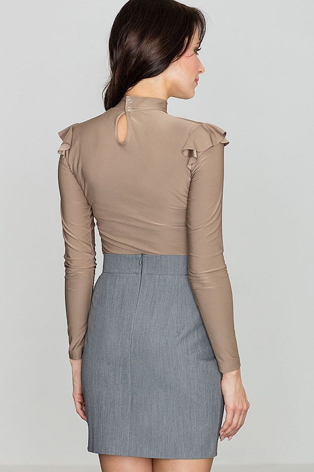 grey pencil belted skirt alternate angle