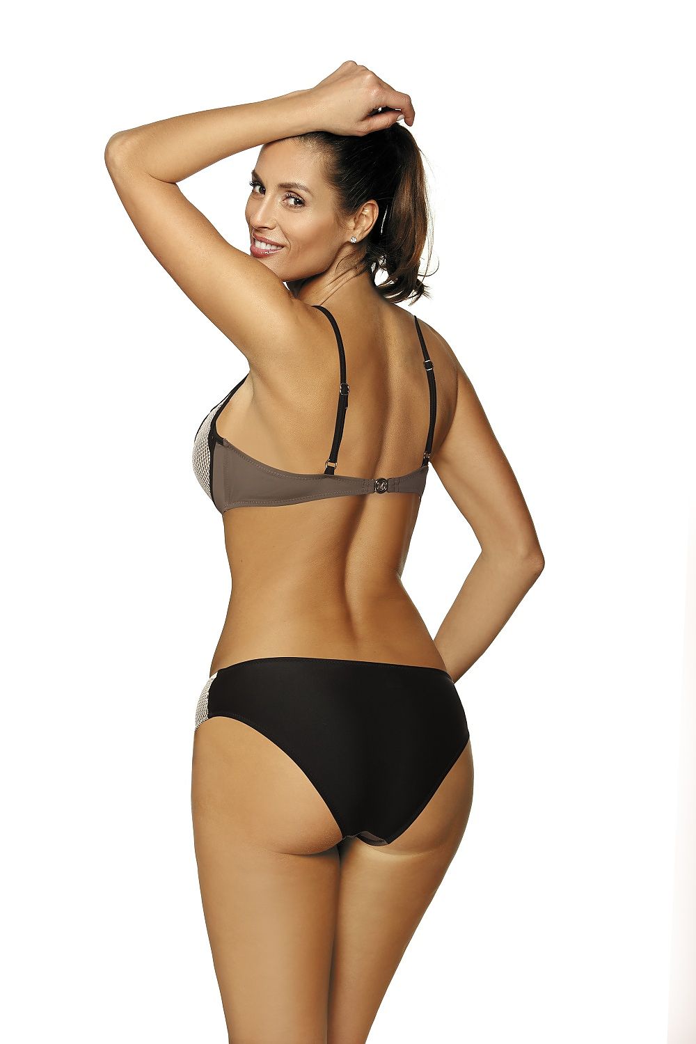 blue strapless swimsuit two piece view 16