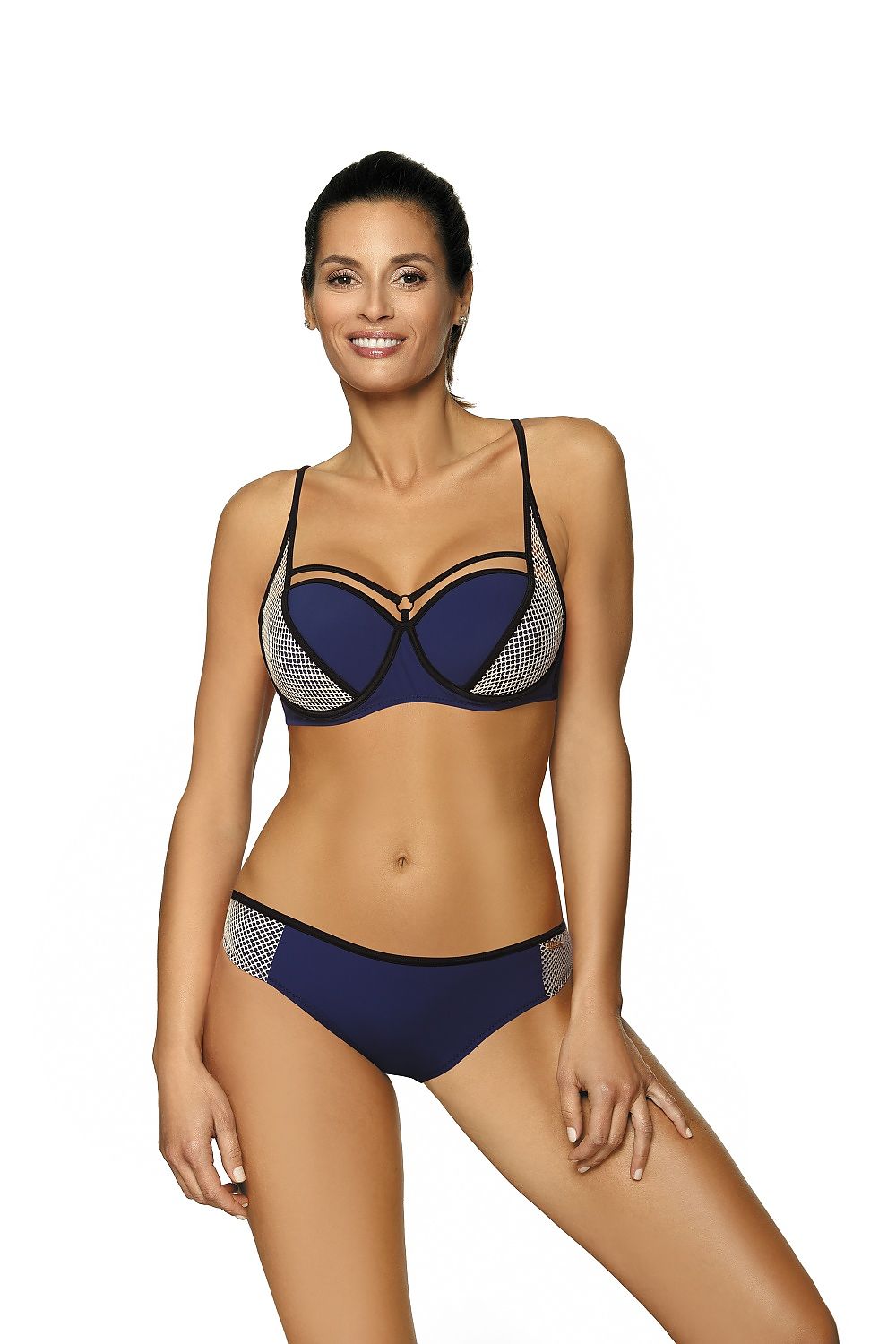 blue strapless swimsuit two piece view 11