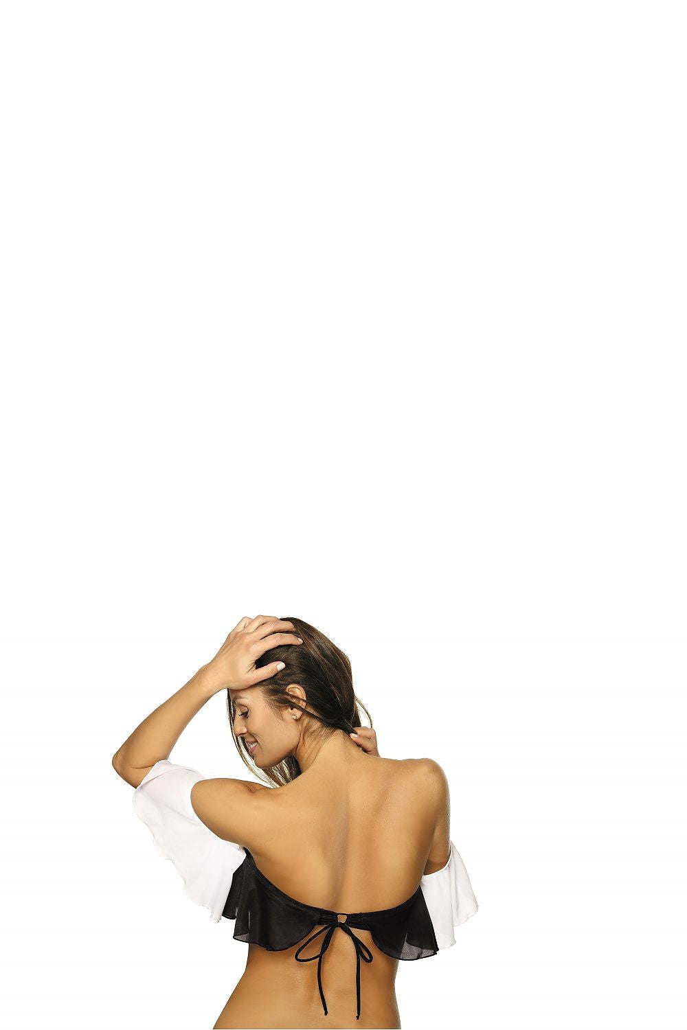 blue ruffle tankini shirt view 7