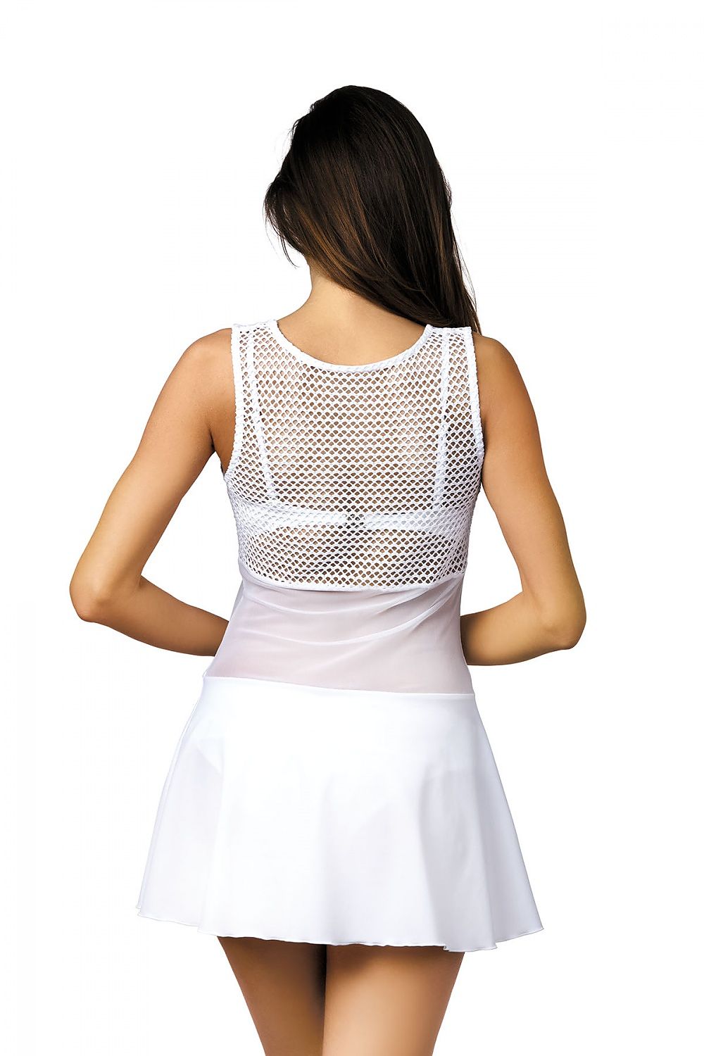 white tulle strapless beach tunic detail view