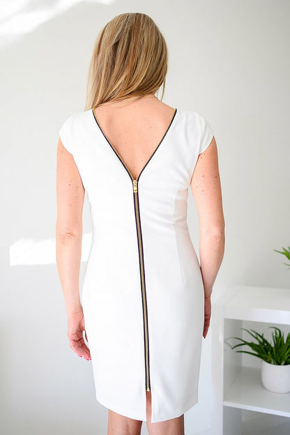 beige day dress alternate angle