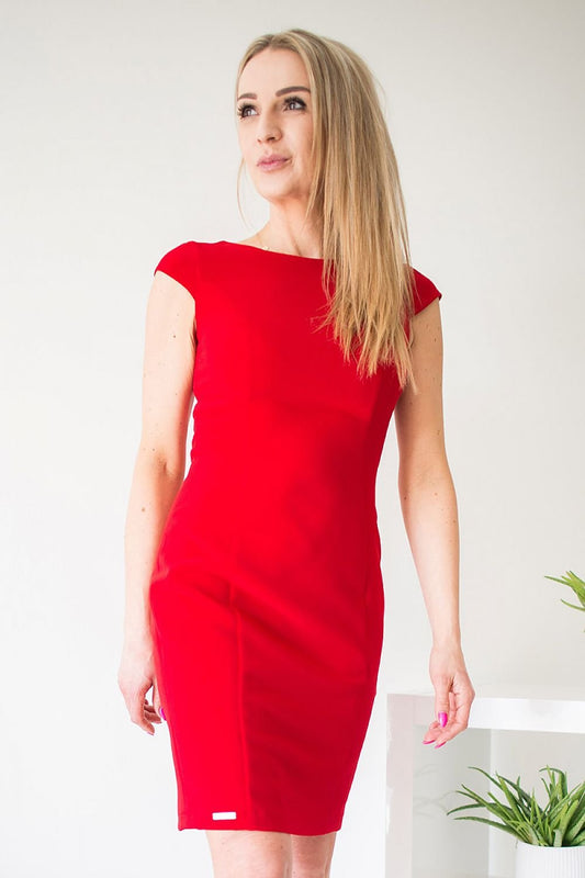red day dress front view