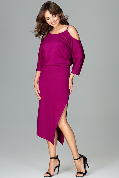 violet wrap mini evening dress alternate angle