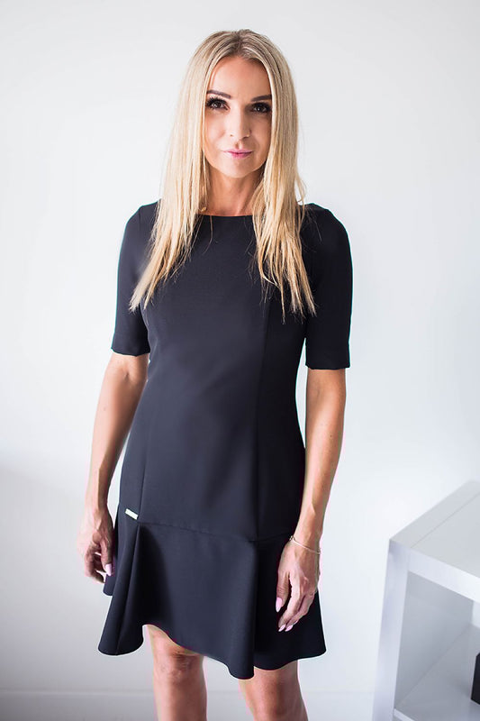 black plus size dress front view