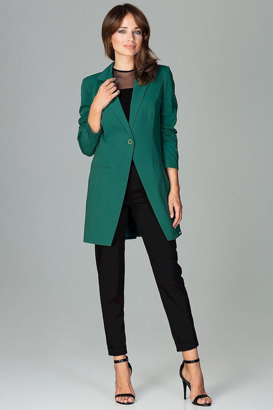 green jacket front view