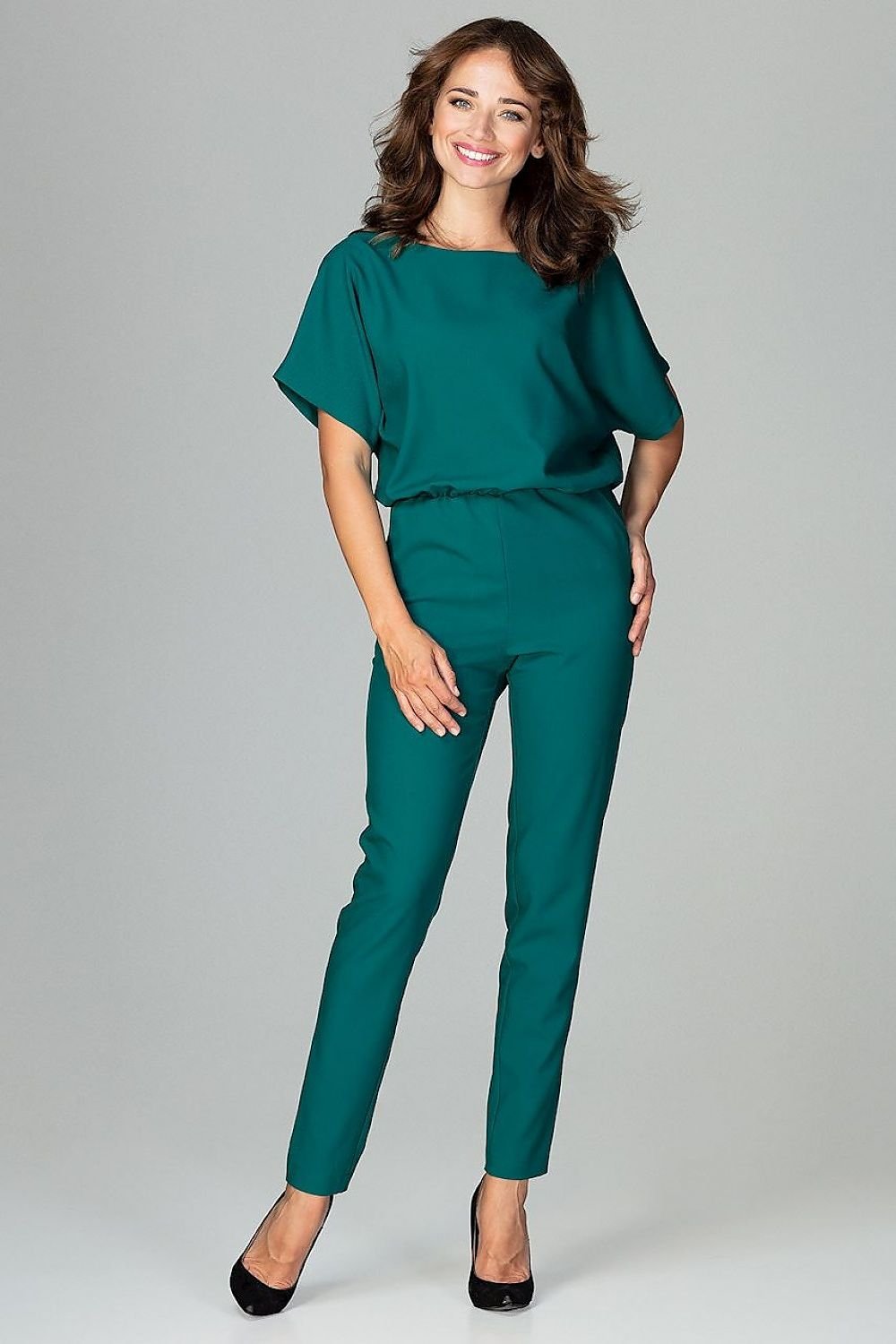 green wrap suit back view