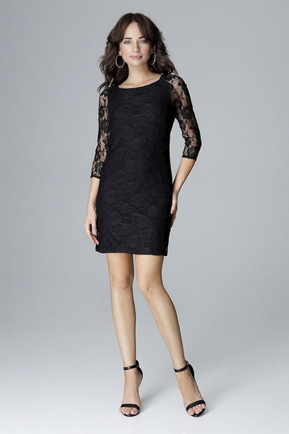 grey lace short dress view 9