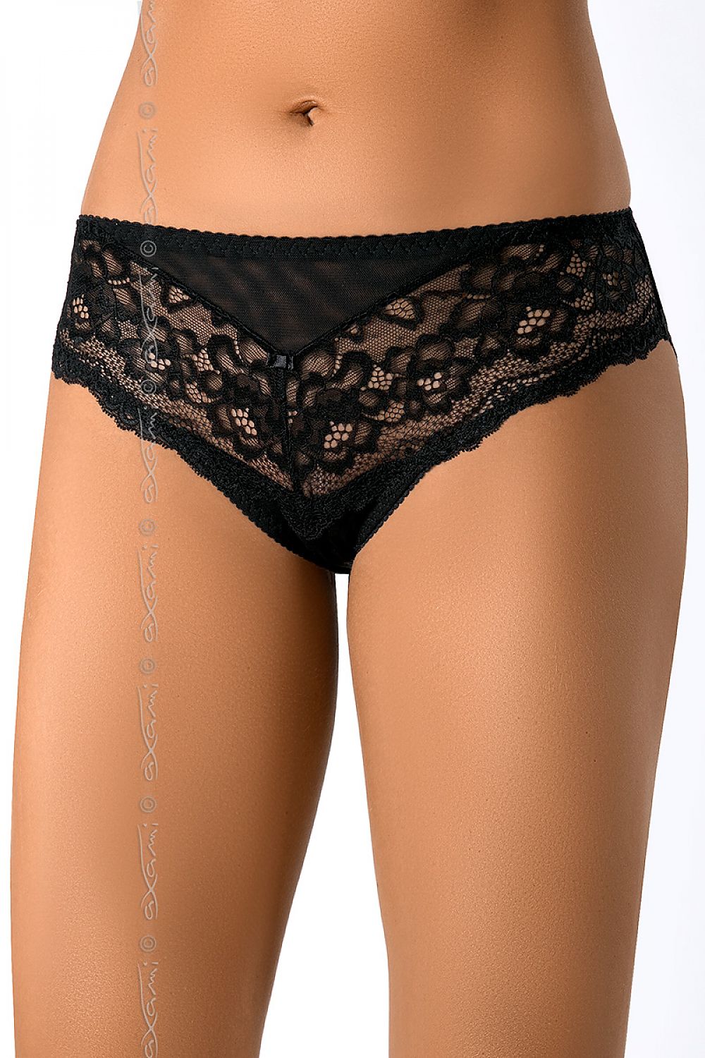 black lace tulle panties front view
