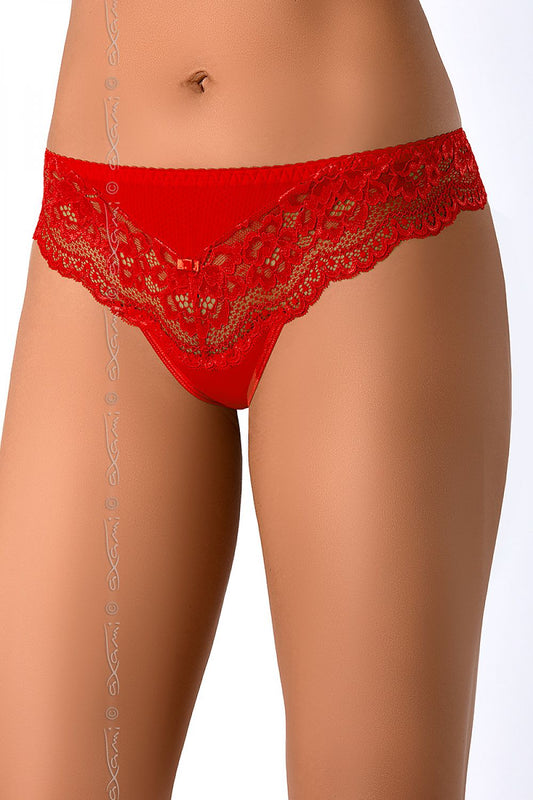 red lace mini t-backs front view
