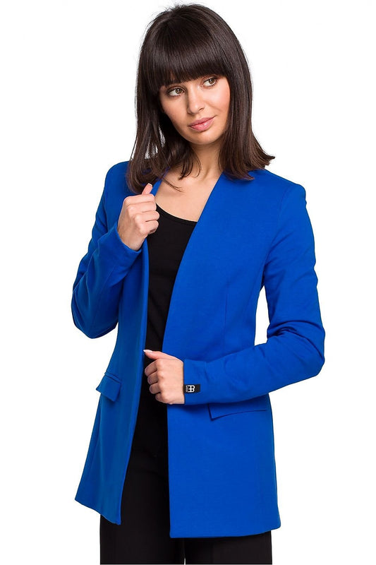 blue jacket front view
