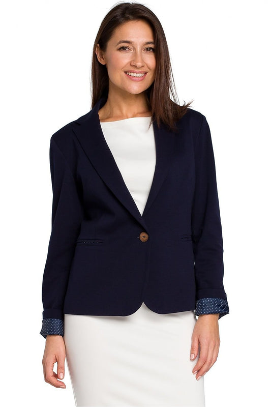 mini navy blue mini jacket front view