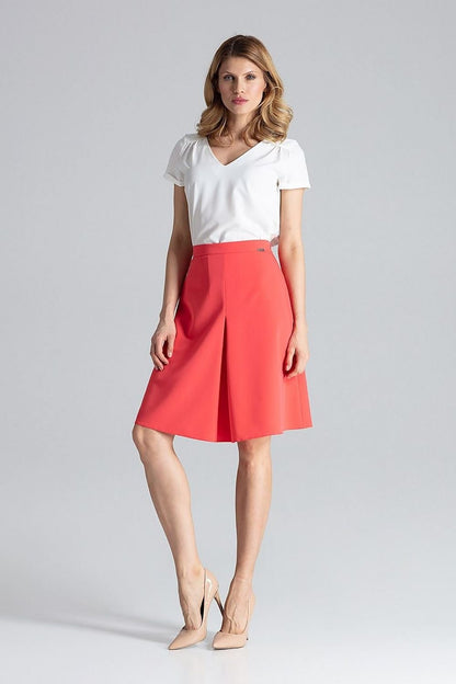 pink midi skirt front view