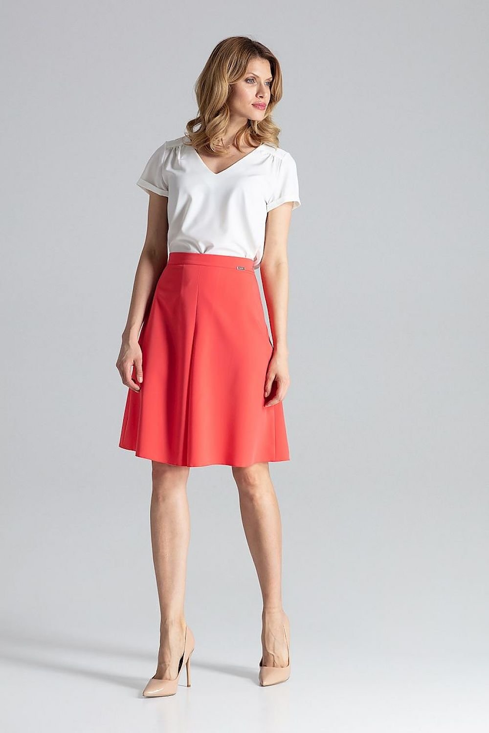 pink midi skirt alternate angle