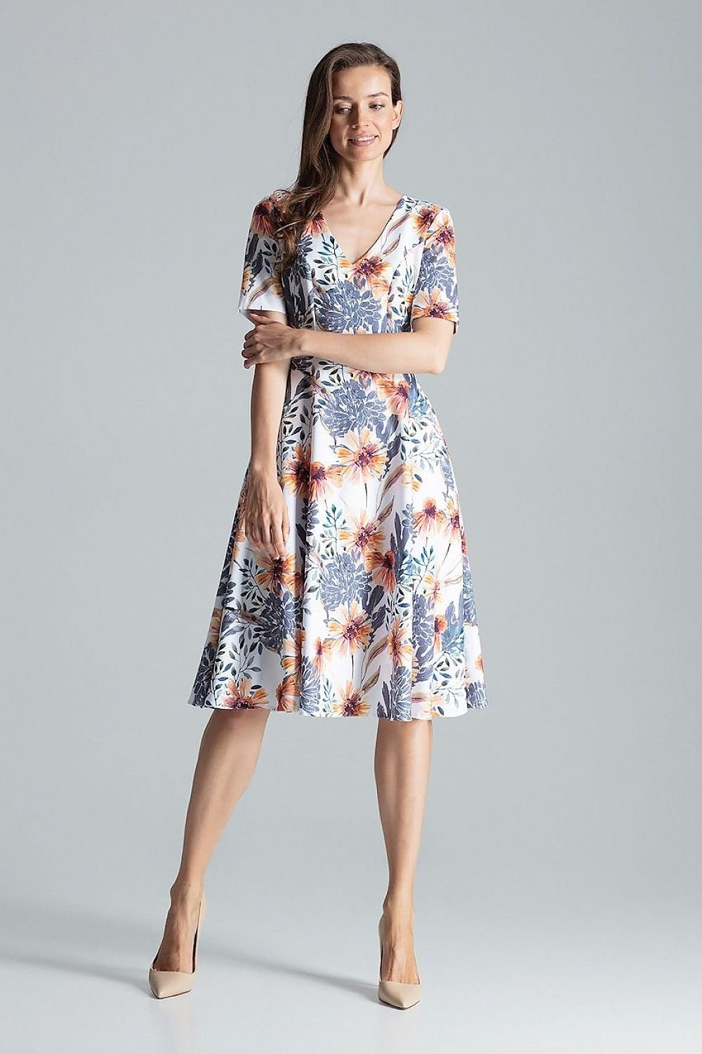 flared midi day dress alternate angle