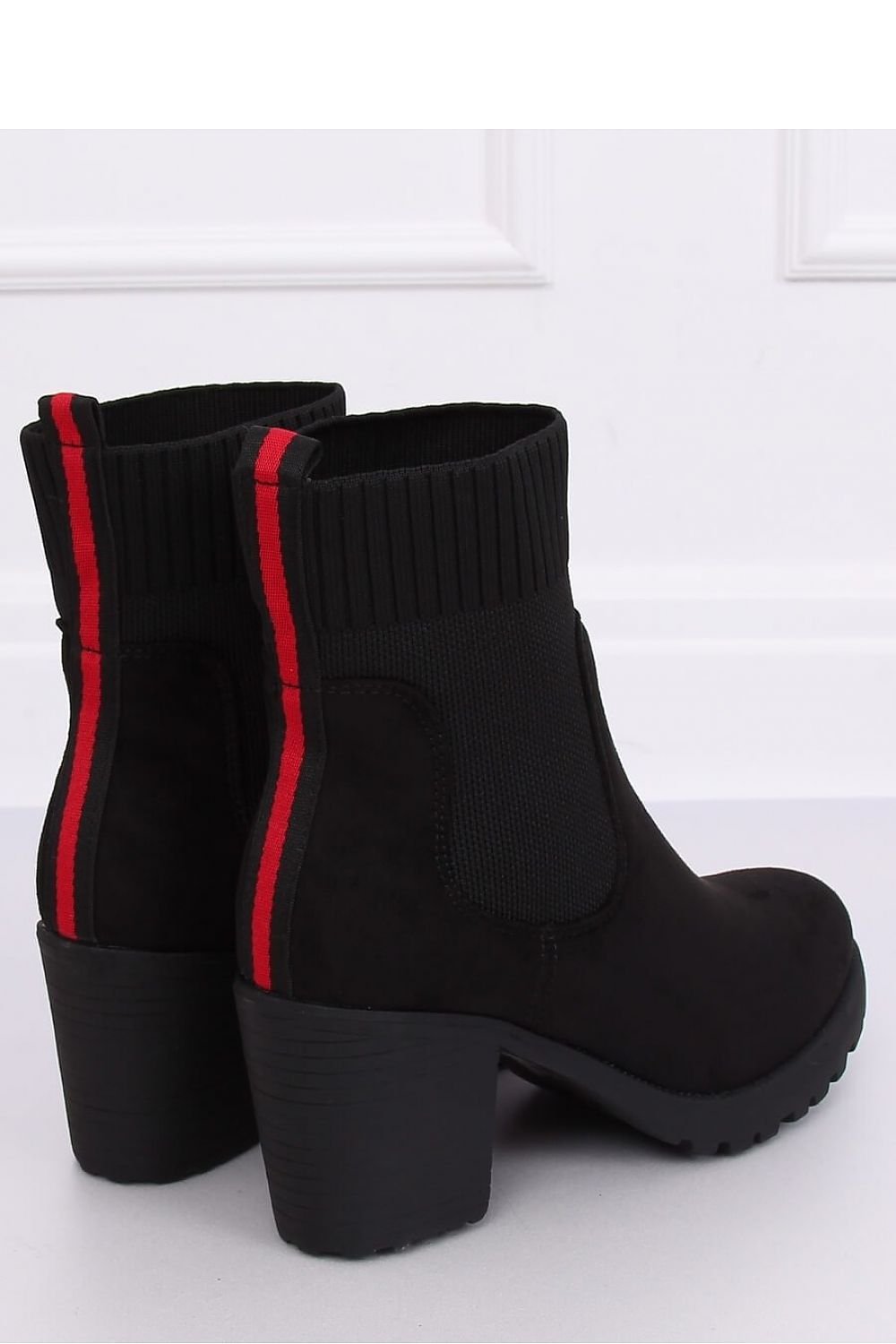 black heel boots front view