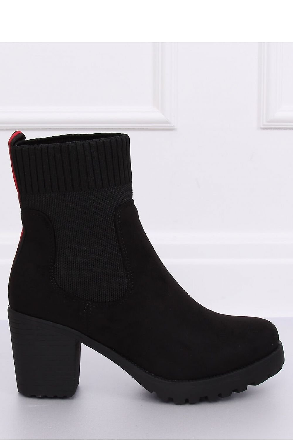 black heel boots back view