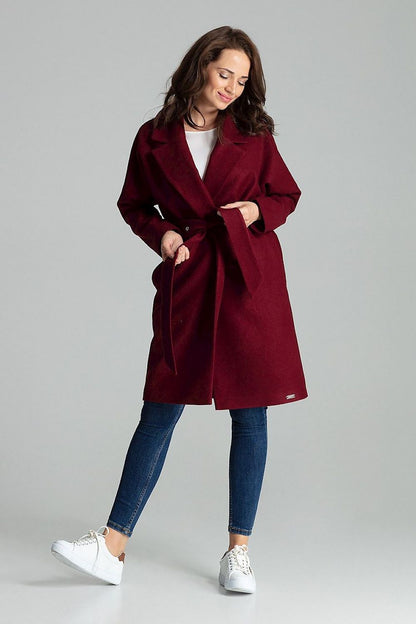 red belted coat front view