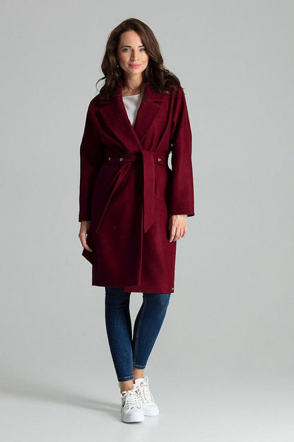 red belted coat back view