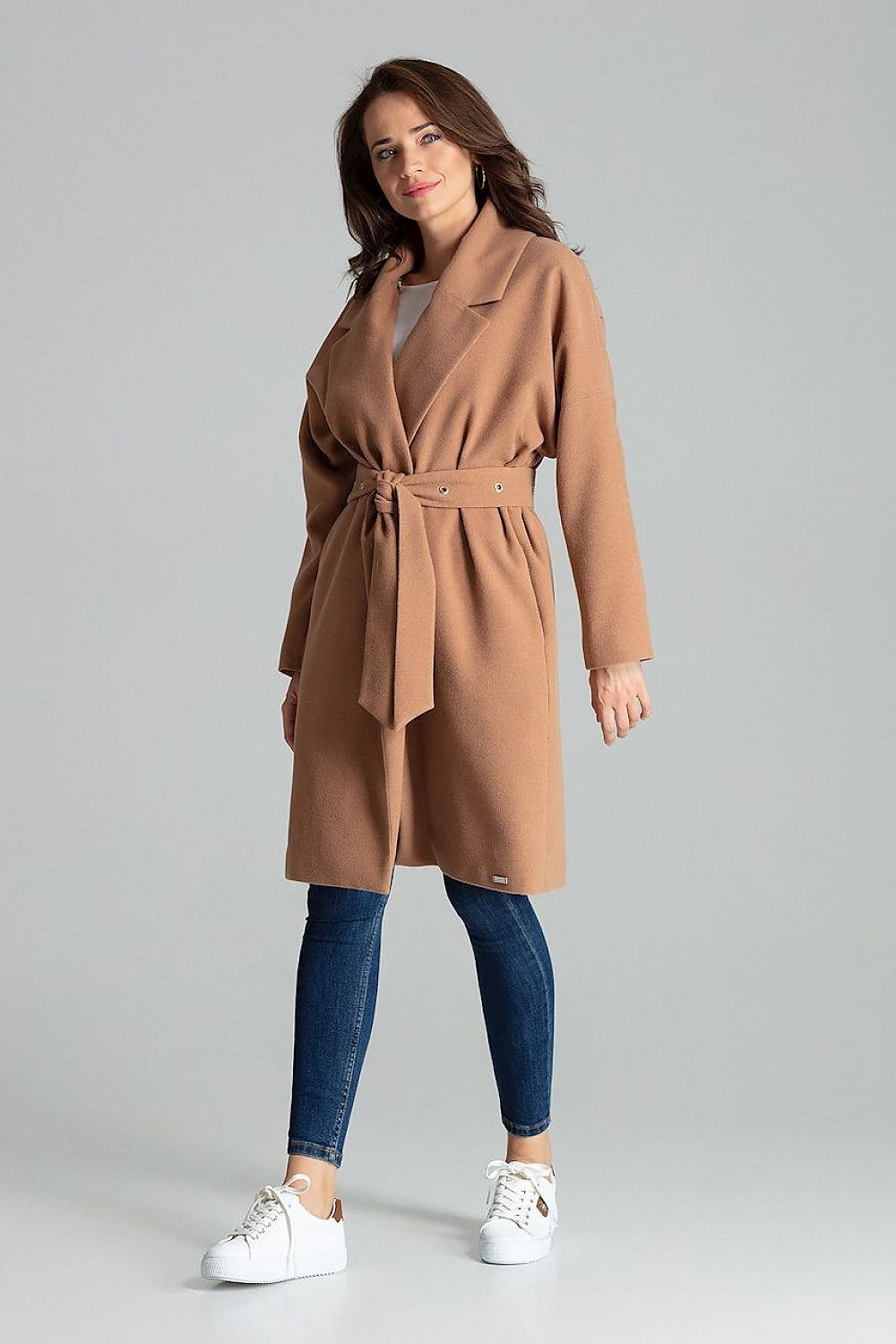 beige belted coat alternate angle