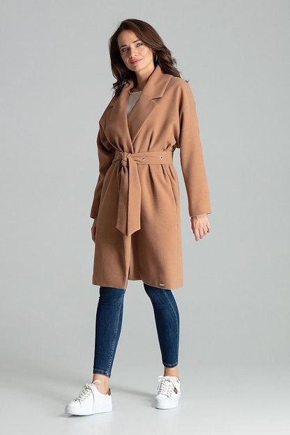 beige belted coat alternate angle