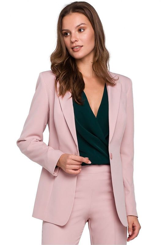 pink jacket front view