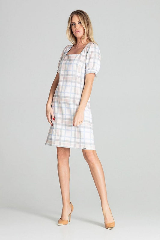 square neck midi day dress front view