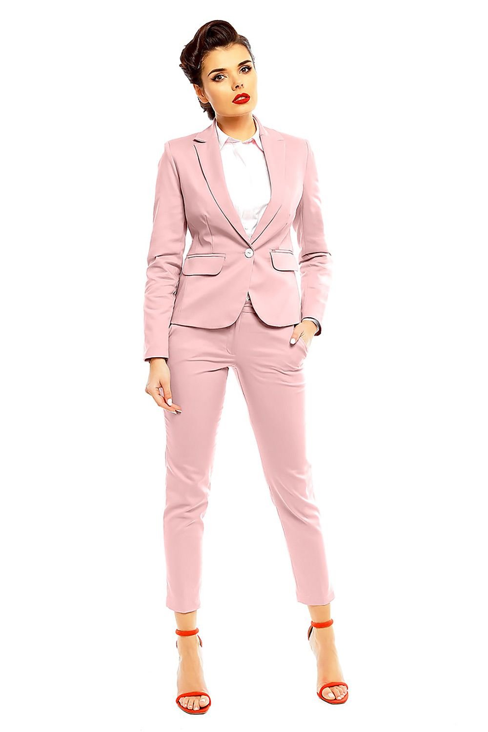 pink women trousers front view