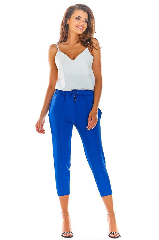blue women trousers front view