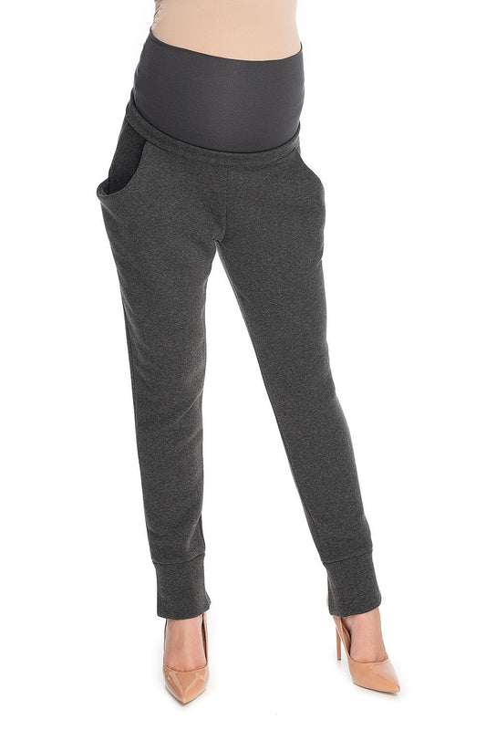 belted grey belted women trousers front view