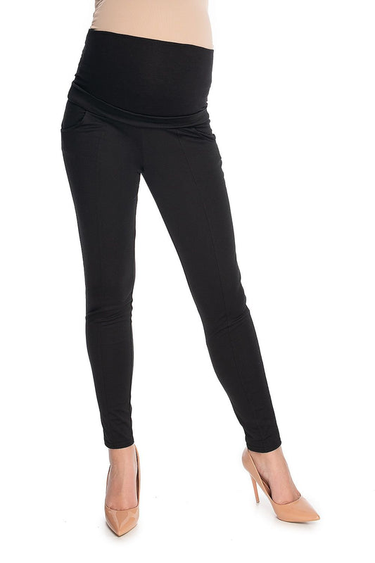 belted black belted women trousers front view