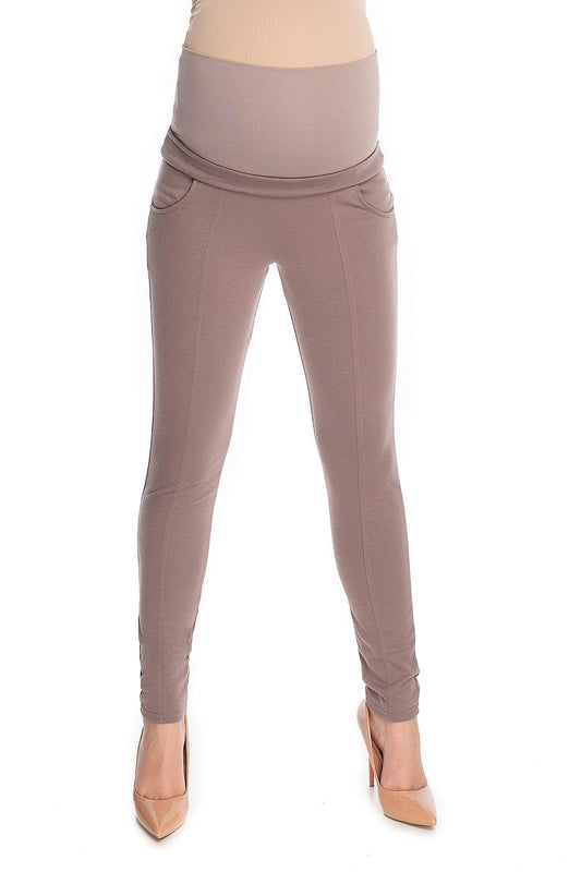 belted beige belted women trousers front view