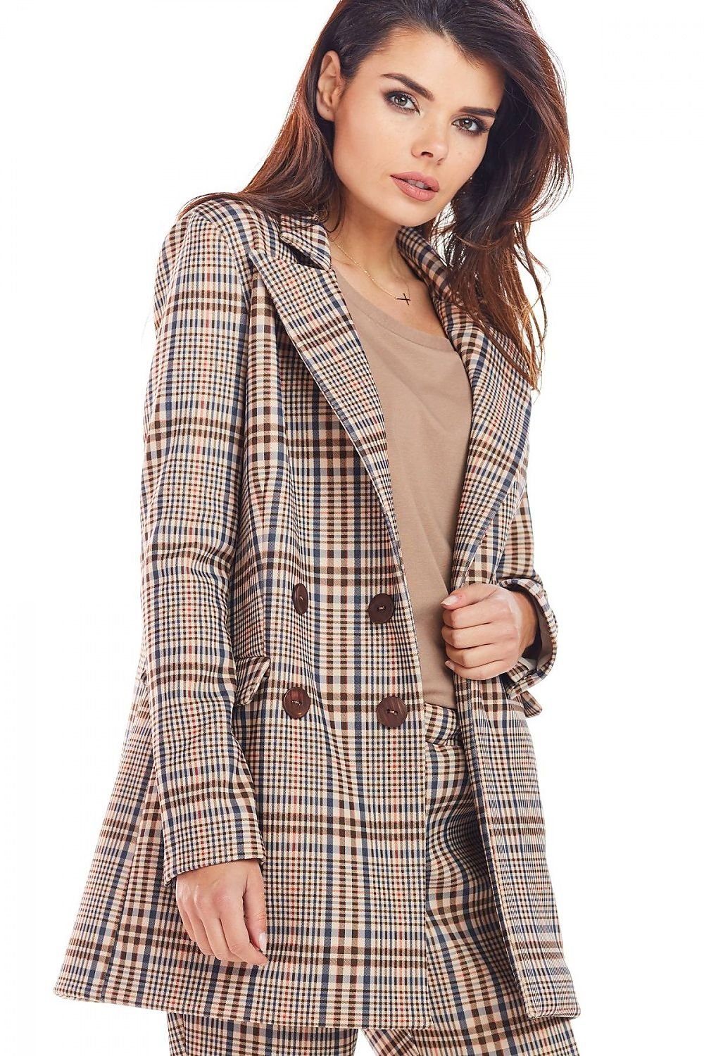 brown jacket front view