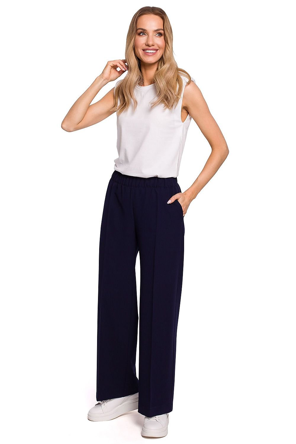 navy blue trousers front view