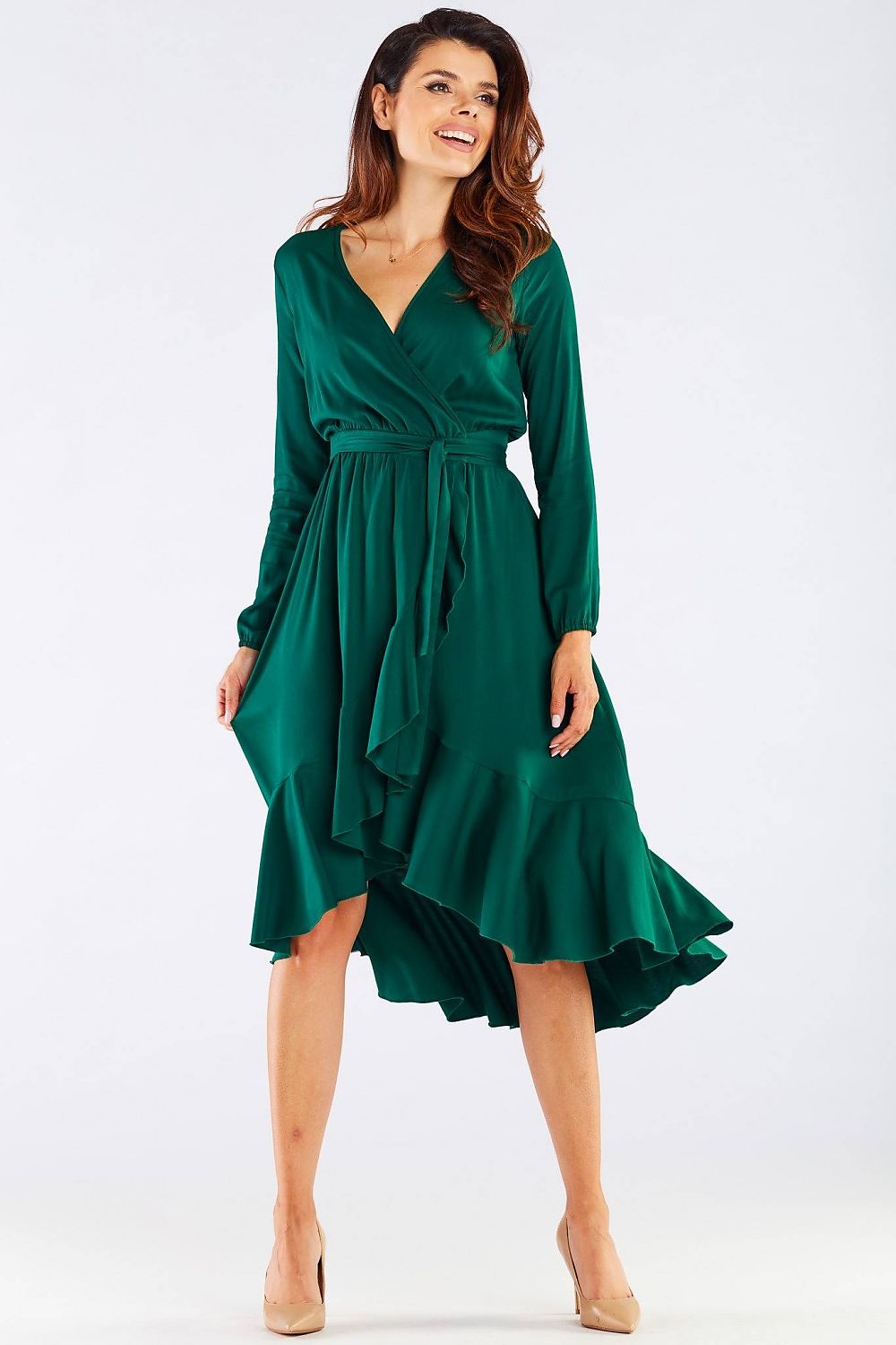 green cocktail dress alternate angle
