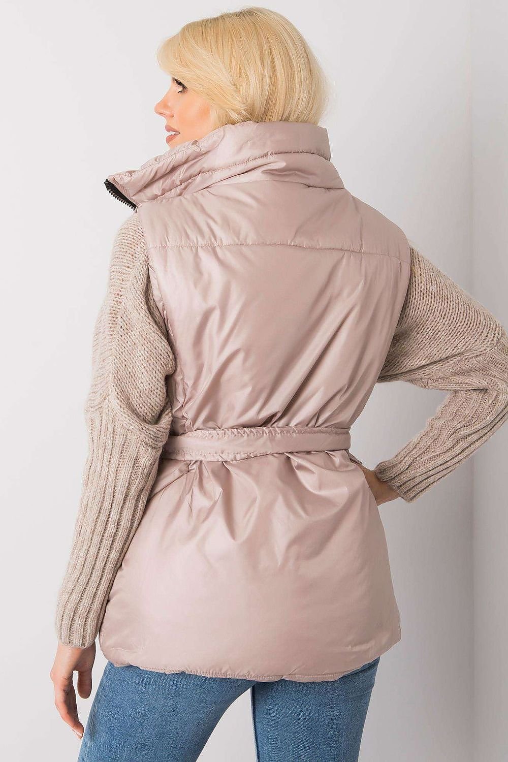 brown belted gilet view 6