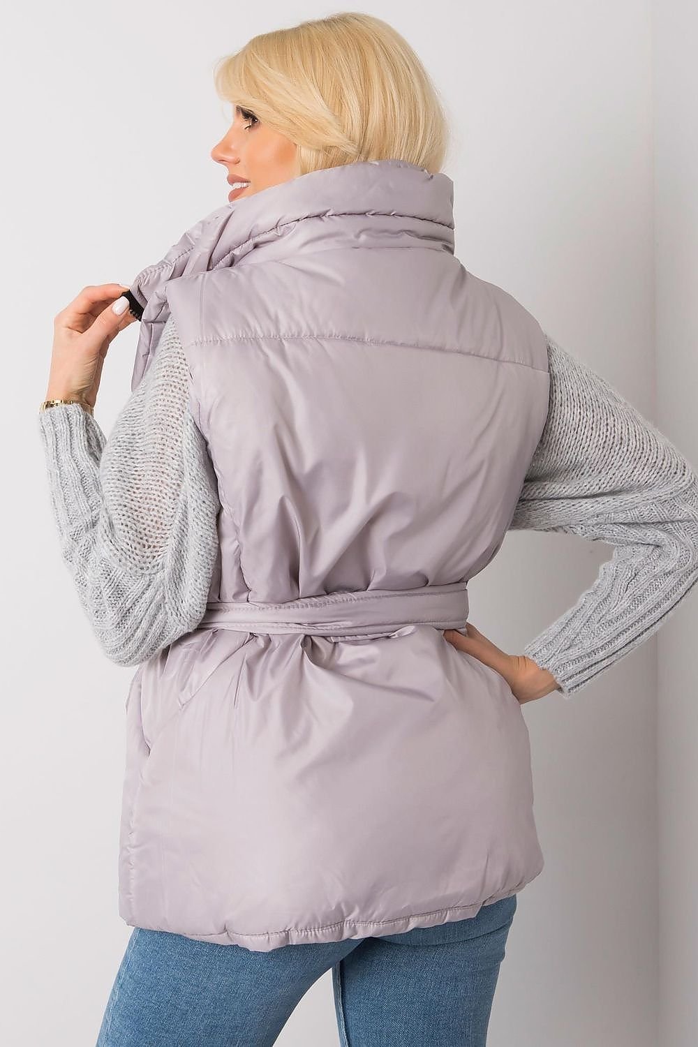 brown belted gilet view 9