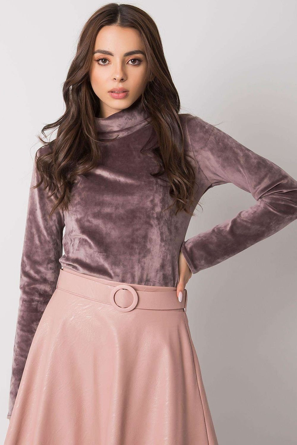 red long sleeve turtleneck turtleneck back view