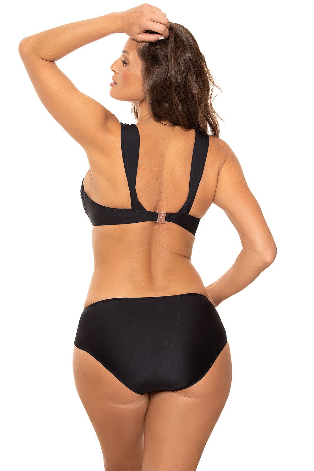 black mini swimsuit two piece detail view