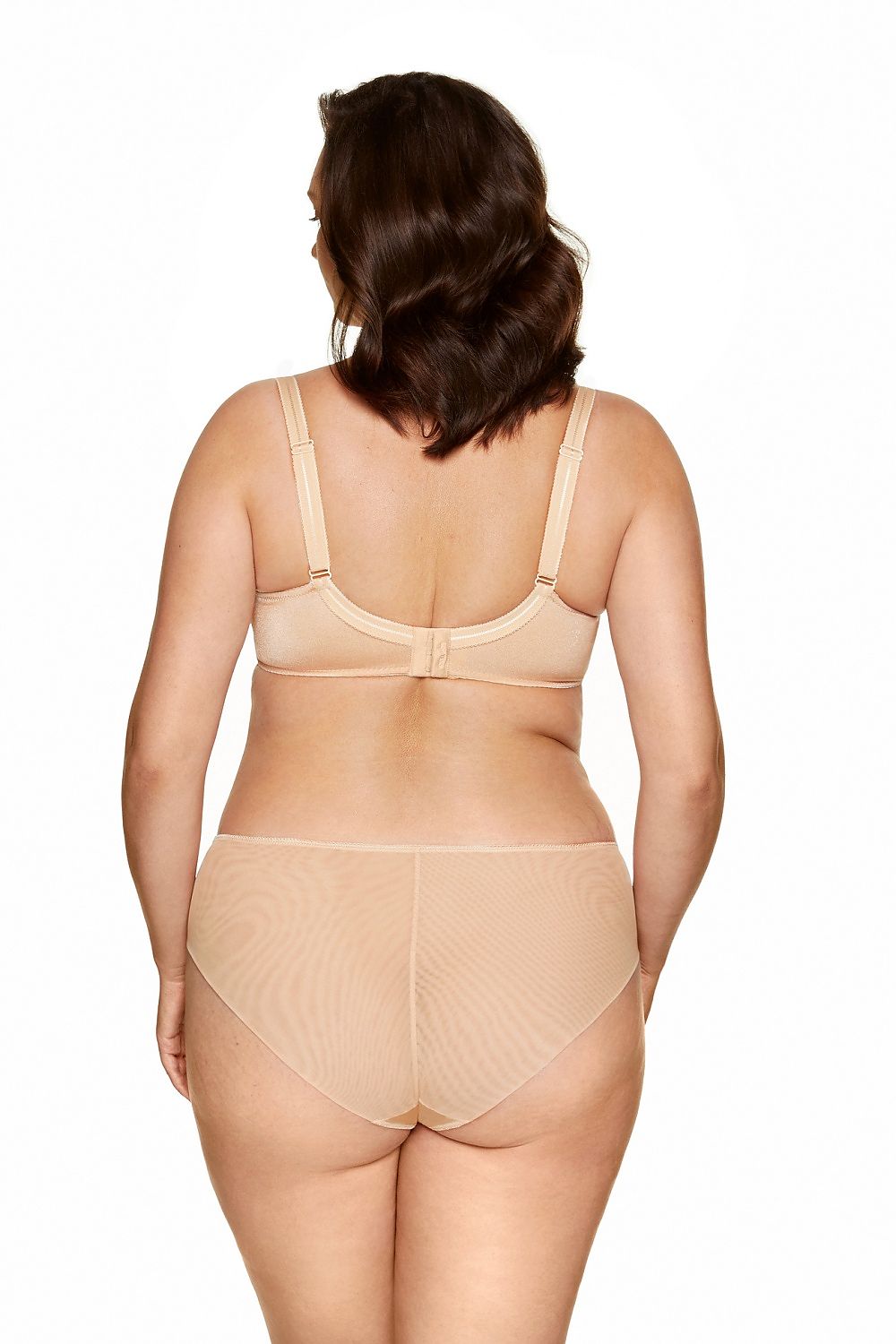 beige tulle soft back view